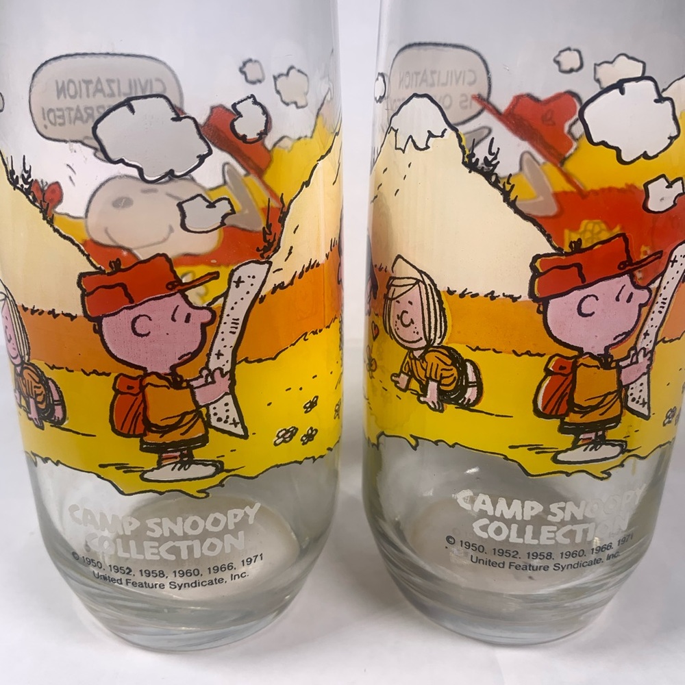 Vintage McDonald's Glasses Camp Snoopy Collection
